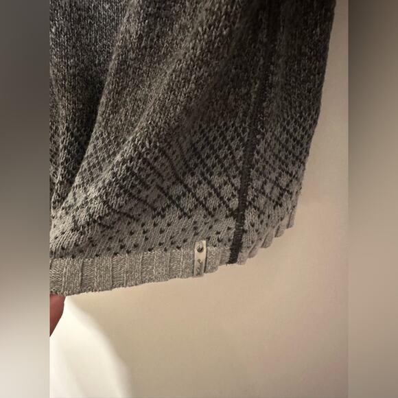 Woolrich 1/4 Zip Ramie Cotton Blend Sweater Size Medium Grey Ombre EUC - Picture 5 of 9